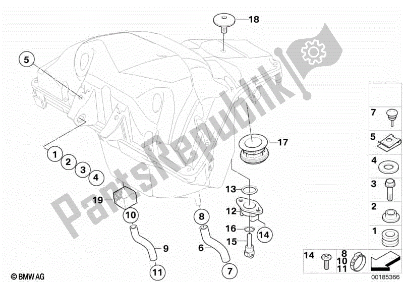 Todas las partes para Silenciador De Admisión, Piezas De Montaje de BMW G 650 Xchallenge K 15 2006 - 2007