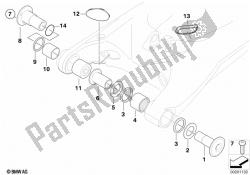 Rear wheel swinging arm, mounting