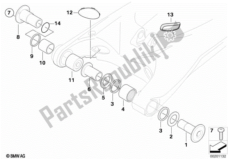 Todas las partes para Brazo Basculante De La Rueda Trasera, Montaje de BMW G 650 Xchallenge K 15 2006 - 2007