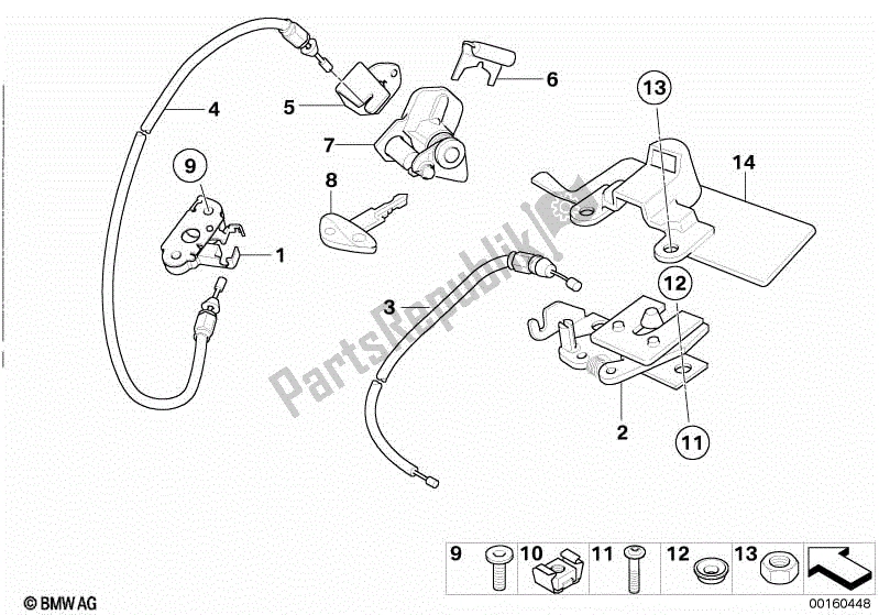 Todas las partes para Sistema De Bloqueo Del Banco Del Asiento de BMW G 650 Xchallenge K 15 2006 - 2007