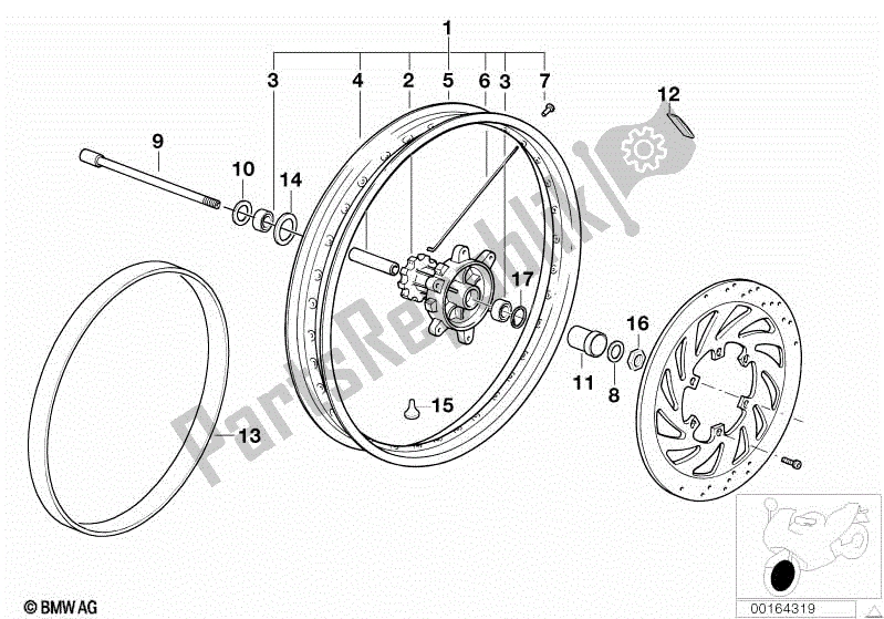 Todas las partes para Rueda Delantera De Radios de BMW G 650 Xchallenge K 15 2006 - 2007