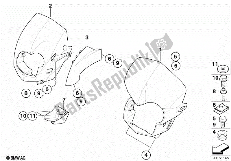 Todas las partes para Parte Superior Del Panel De Moldura de BMW G 650 Xchallenge K 15 2006 - 2007