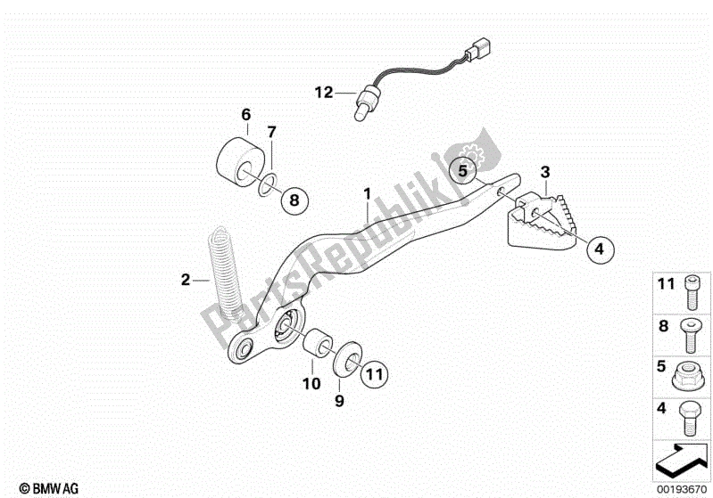 Todas las partes para Pedal De Freno de BMW G 650 Xcountry K 15 2006 - 2007