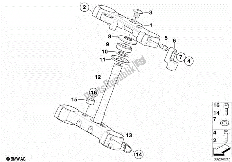 Todas las partes para Puente De Horquilla de BMW G 650 Xcountry K 15 2006 - 2007