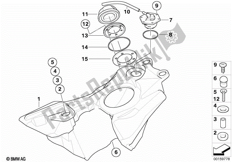 Todas las partes para Depósito De Combustible / Piezas De Montaje de BMW G 650 Xcountry K 15 2006 - 2007