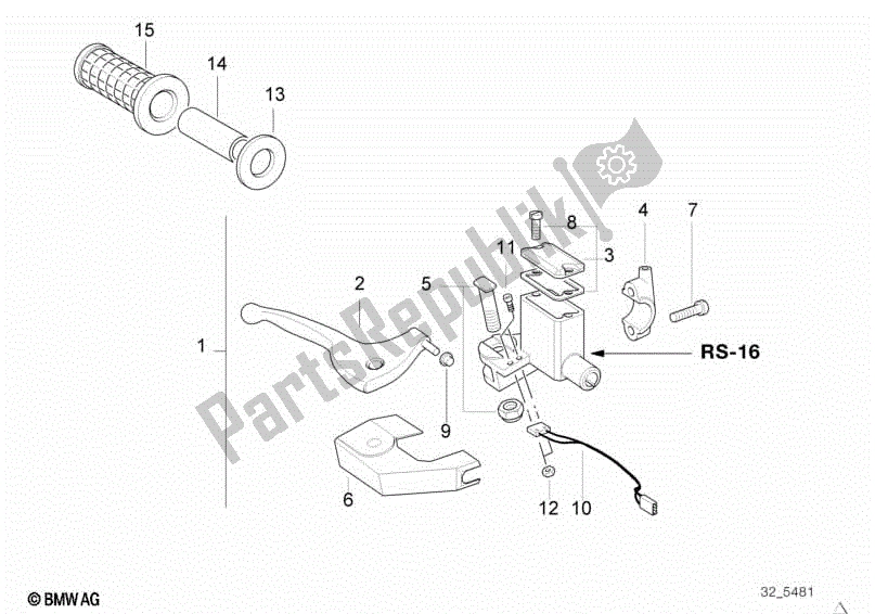 Todas las partes para Palanca De Freno De Mano de BMW G 650 Xcountry K 15 2006 - 2007