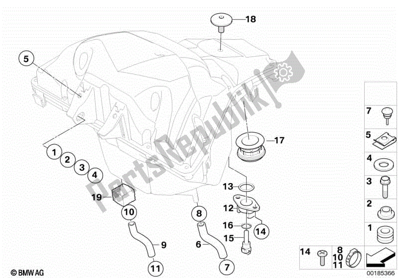 Todas las partes para Silenciador De Admisión, Piezas De Montaje de BMW G 650 Xcountry K 15 2006 - 2007