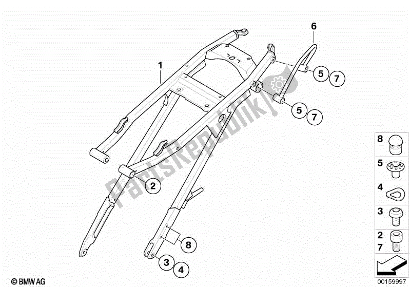 Todas las partes para Marco Trasero de BMW G 650 Xcountry K 15 2006 - 2007