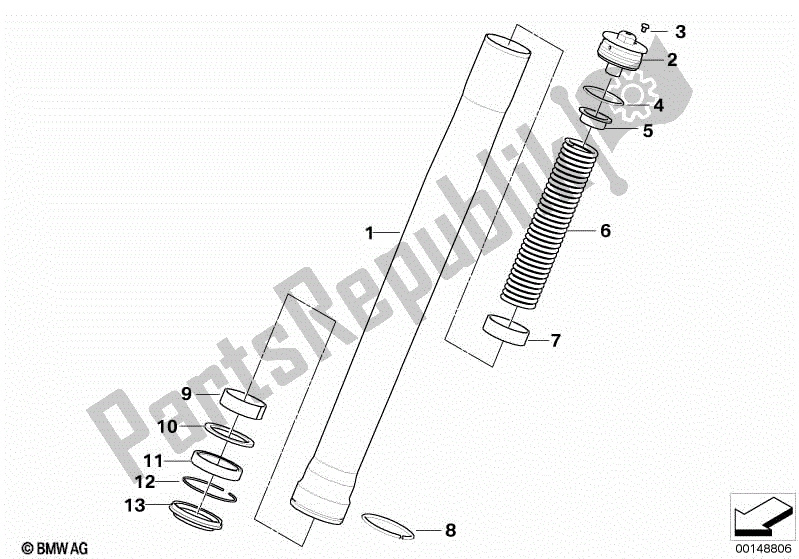 Todas las partes para Puntal de BMW G 650 Xcountry K 15 2006 - 2007