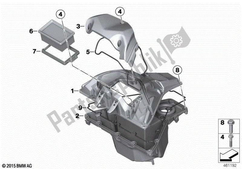 Alle onderdelen voor de Inlaat Geluidssysteem van de BMW G 650 Xcountry K 15 2007 - 2008