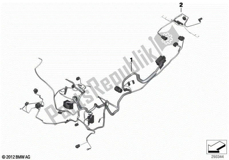 Alle onderdelen voor de Hoofdwr. Harnas / Achterste Wrng. Harnas van de BMW G 650 Xcountry K 15 2007 - 2008