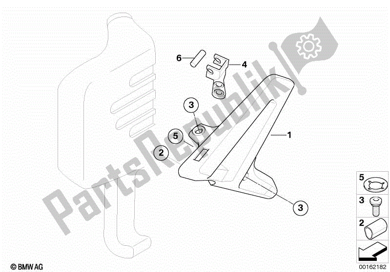 Alle onderdelen voor de Olietank Afdekpaneel van de BMW G 650 Xcountry K 15 2007 - 2008
