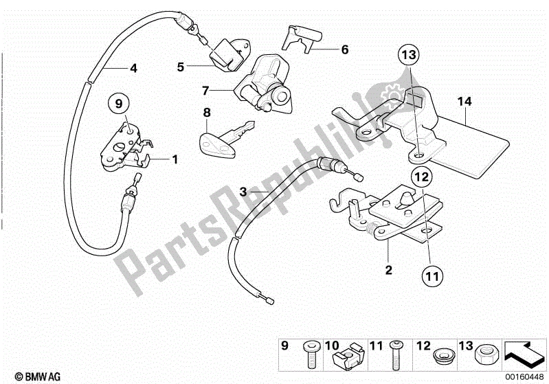 Alle onderdelen voor de Zitbank Vergrendelingssysteem van de BMW G 650 Xcountry K 15 2007 - 2008