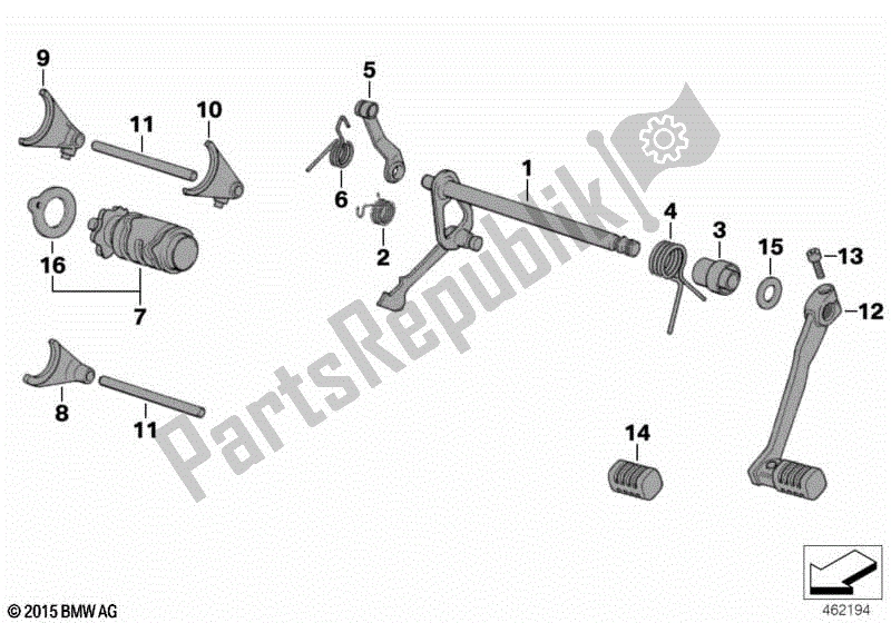 All parts for the 5-speed Transmission Shifting Parts of the BMW G 650 GS R 131 2008 - 2010
