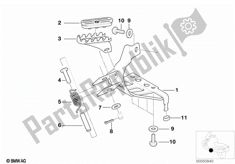 Todas las partes para Placa De Reposapiés / Reposapiés Delantero de BMW G 650 GS R 131 2008 - 2010