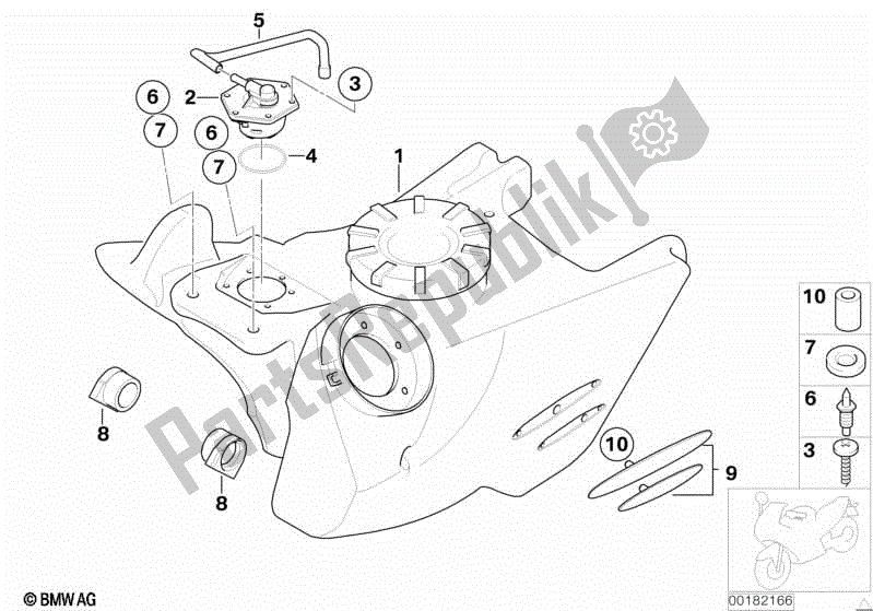 Todas las partes para Tanque De Combustible / Piezas De Montaje de BMW G 650 GS R 131 2008 - 2010