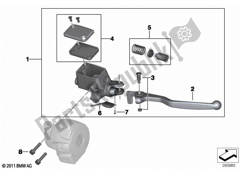 Todas las partes para Palanca De Freno De Mano de BMW G 650 GS R 131 2008 - 2010