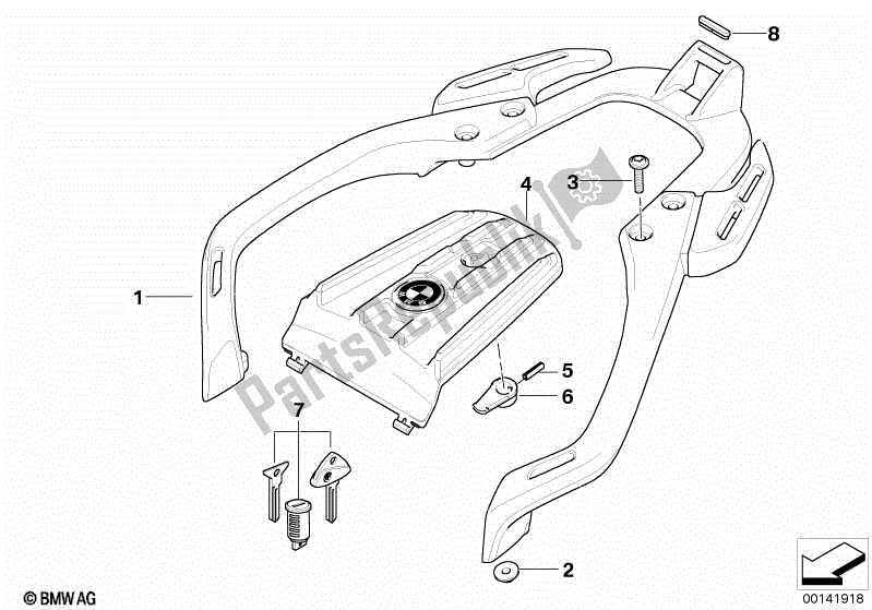 Todas las partes para Asa Con Soporte Para Equipaje de BMW G 650 GS R 131 2008 - 2010