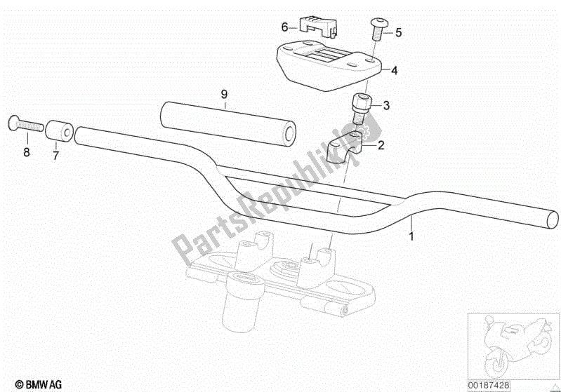 All parts for the Handlebar of the BMW G 650 GS R 131 2008 - 2010