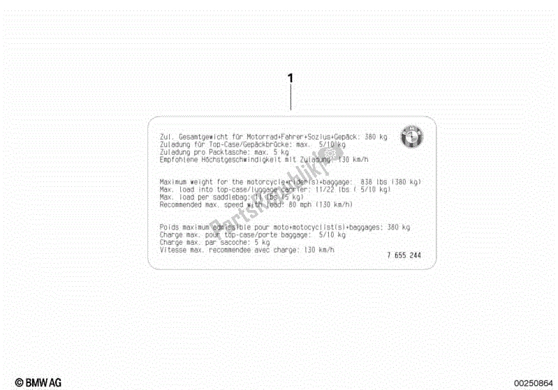 Toutes les pièces pour le Notice D'instructions, Charge Utile du BMW G 650 GS R 131 2008 - 2010