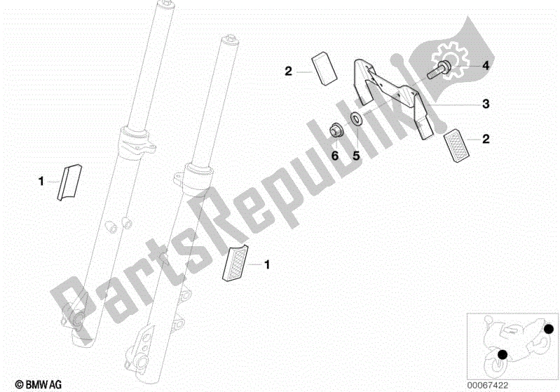 Todas las partes para Soporte De Matrícula Nosotros / Reflectores de BMW G 650 GS R 131 2008 - 2010