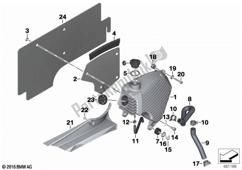 Toutes les pièces pour le Système De Lubrification., Réservoir D'huile du BMW G 650 GS R 131 2008 - 2010