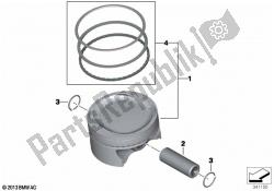 piston avec anneaux et goupille de poignet