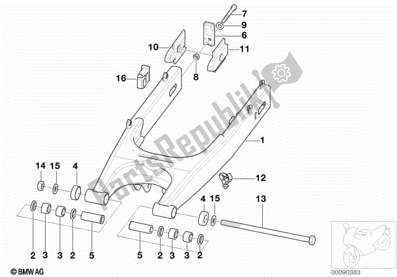 Todas las partes para Brazo Basculante De La Rueda Trasera de BMW G 650 GS R 131 2008 - 2010