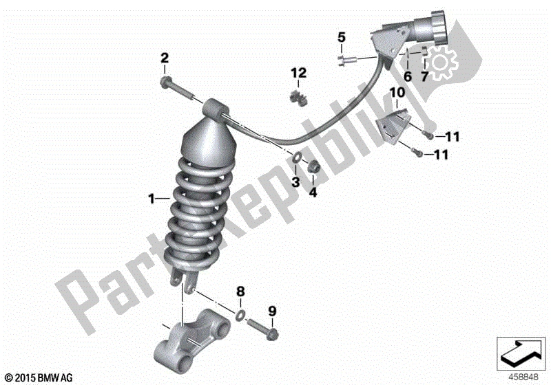 Todas las partes para Puntal De Resorte, Trasero de BMW G 650 GS R 131 2008 - 2010