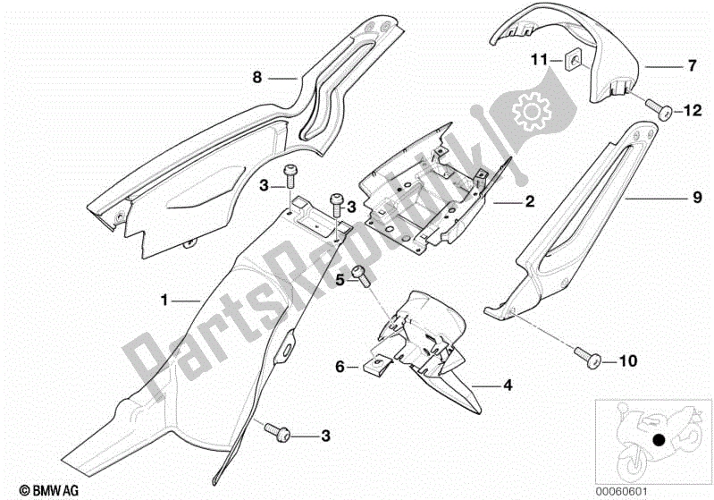 Todas las partes para Cubierta De Rueda, Trasera, Marco De Matrícula de BMW G 650 GS R 131 2008 - 2010