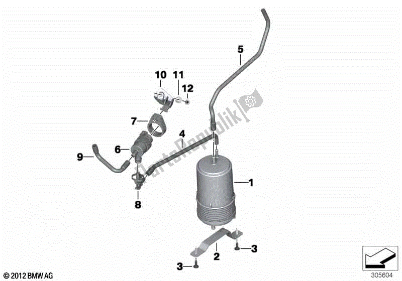 Todas las partes para Filtro De Carbón Activado / Piezas De Montaje de BMW G 650 GS R 131 2010 - 2016