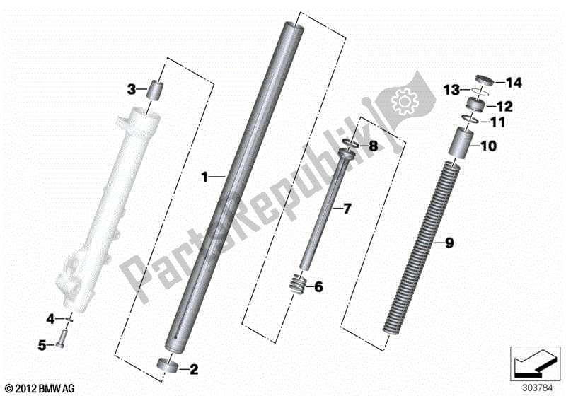 Todas las partes para Tubo De Horquilla / Amortiguador / Resorte de BMW G 650 GS R 131 2010 - 2016