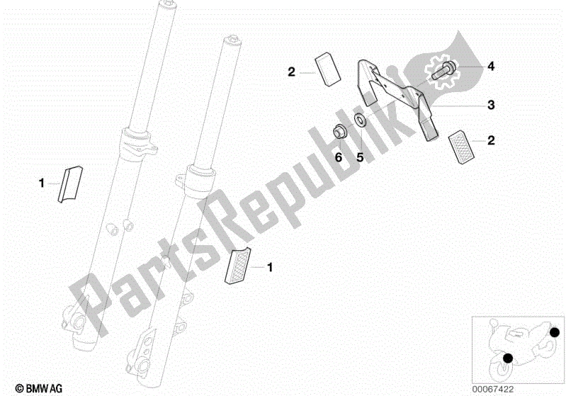 Todas las partes para Soporte De Matrícula Nosotros / Reflectores de BMW G 650 GS R 131 2010 - 2016