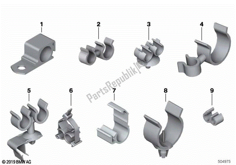 Todas las partes para Clips De Línea, Soportes De Manguera de BMW G 650 GS R 131 2010 - 2016