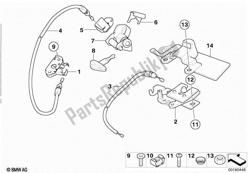 Todas las partes para Sistema De Bloqueo Del Banco Del Asiento de BMW G 650 GS R 131 2010 - 2016