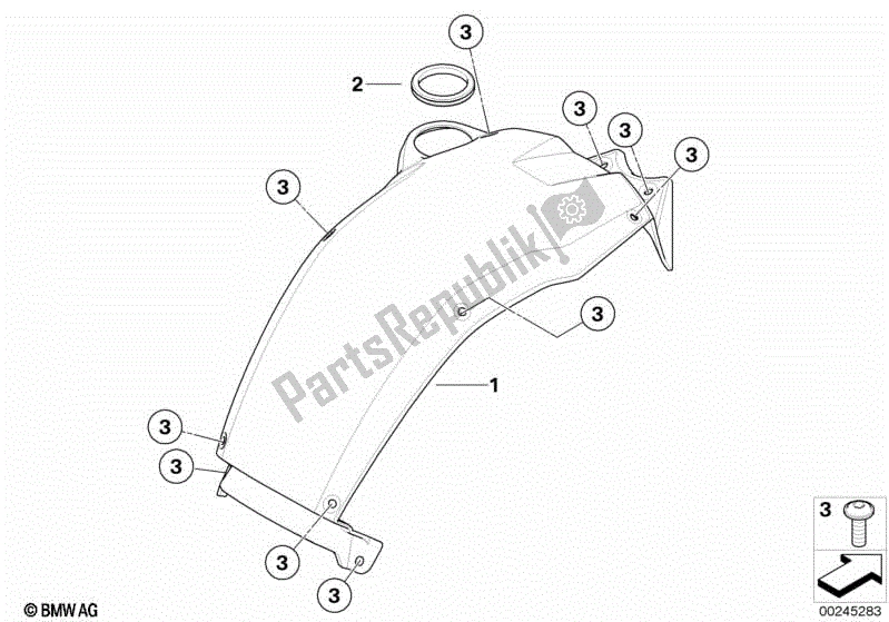 Todas las partes para Tapa Del Tanque, Centro de BMW G 650 GS R 131 2010 - 2016