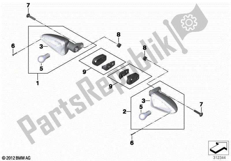 Todas las partes para Intermitentes, Traseros de BMW G 650 GS R 131 2010 - 2016