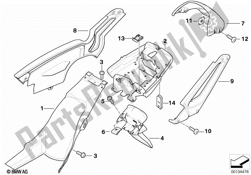 Todas las partes para Cubierta De Rueda, Trasera, Marco De Matrícula de BMW G 650 GS R 131 2010 - 2016