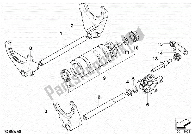 Todas las partes para Componentes De Cambio De Transmisión De 6 Velocidades de BMW HP2 Enduro K 25 H 20 2005 - 2007