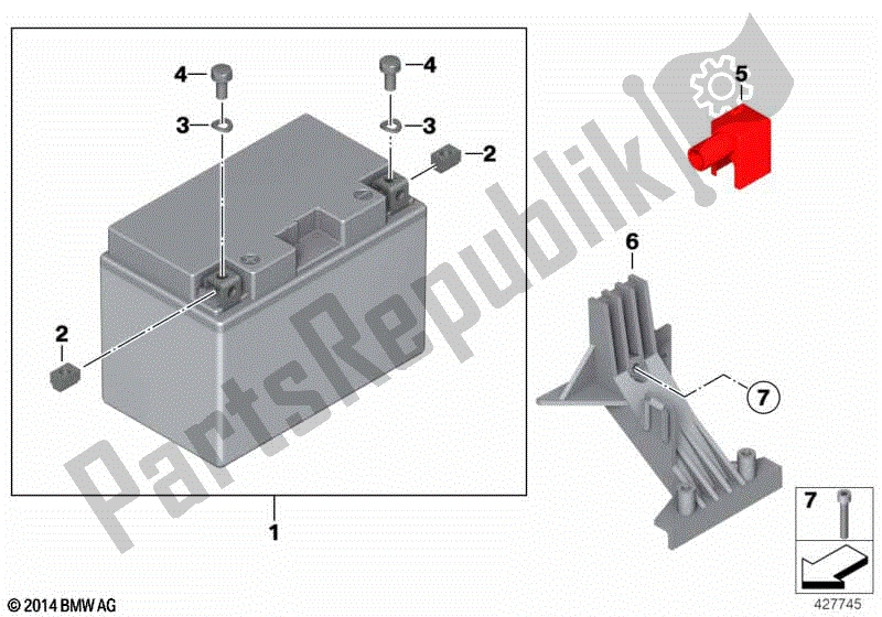 Alle onderdelen voor de Batterij, Onderhoudsvrij van de BMW HP2 Enduro K 25 H 20 2005 - 2007