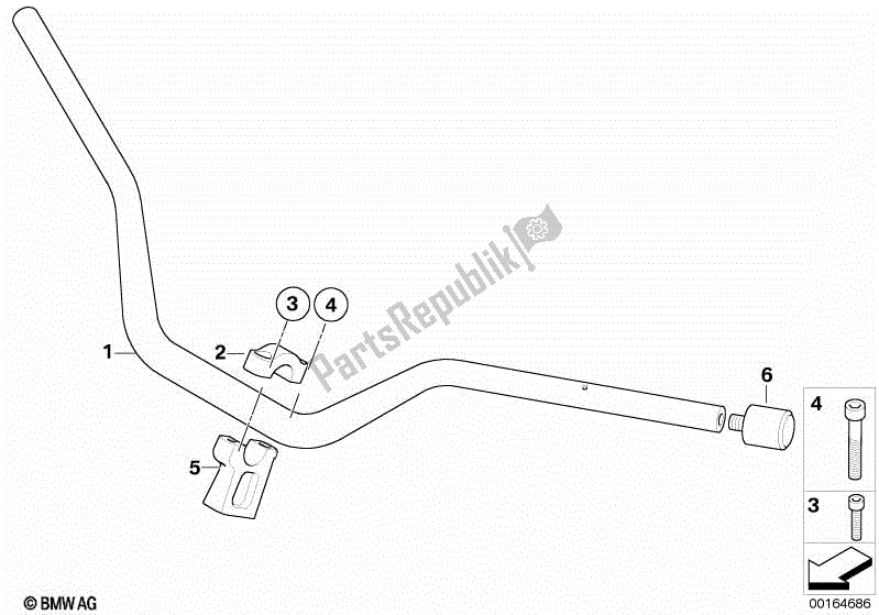 Todas las partes para Manillar / Montaje de BMW HP2 Enduro K 25 H 20 2005 - 2007