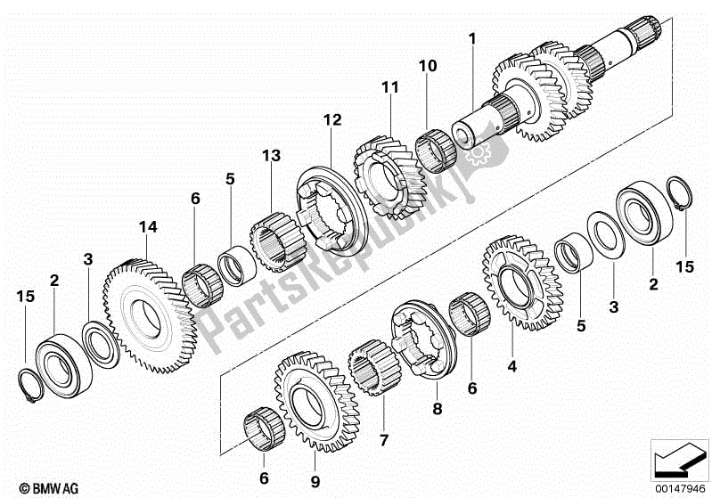 Todas las partes para Eje De Salida de BMW HP2 Enduro K 25 H 20 2005 - 2007