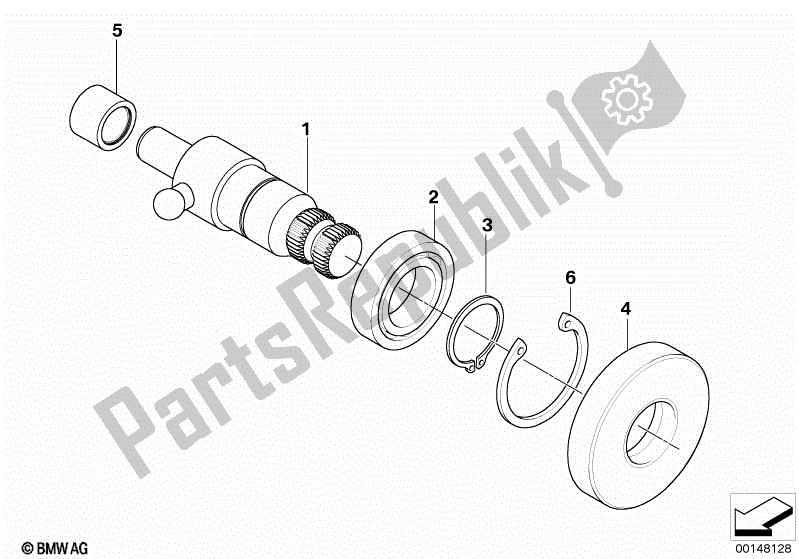 Todas las partes para Eje Selector de BMW HP2 Enduro K 25 H 20 2005 - 2007