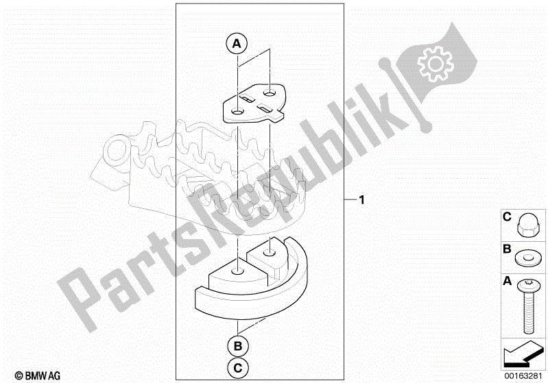 Todas las partes para Juego De Almohadillas De Apoyo Para Los Pies de BMW HP2 Enduro K 25 H 20 2005 - 2007