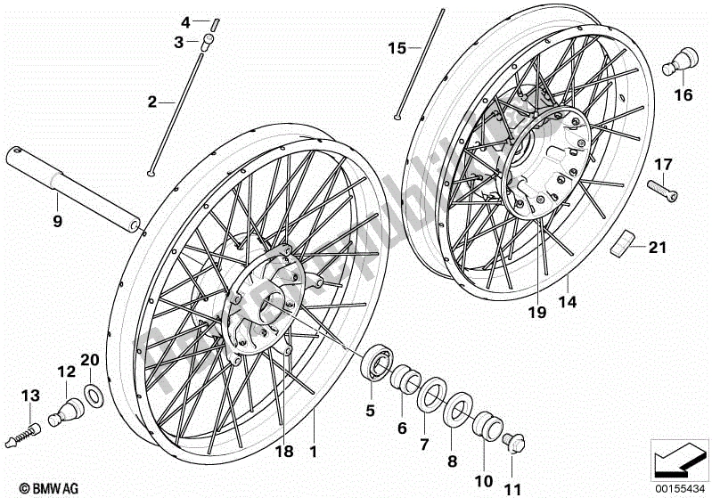 Todas las partes para Rueda De Radios de BMW HP2 Enduro K 25 H 20 2005 - 2007