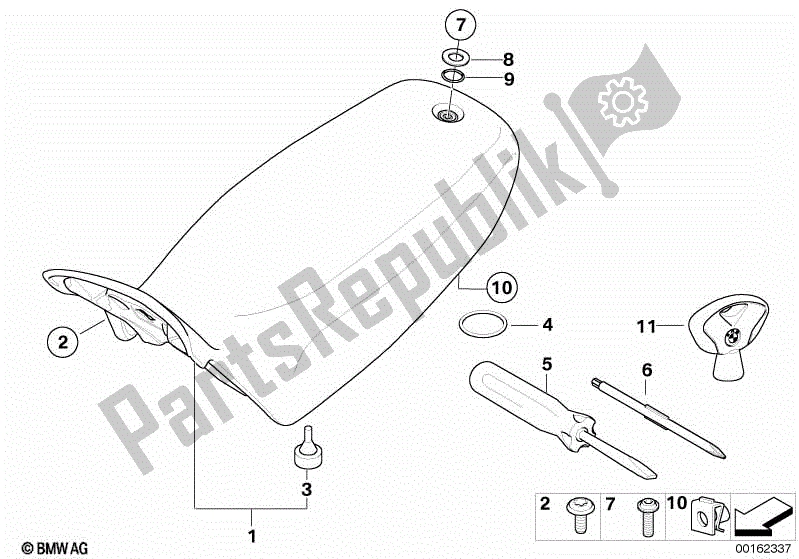 Toutes les pièces pour le Banquette Et Pièces De Montage du BMW HP2 Megamoto K 25 H 20 2007 - 2008