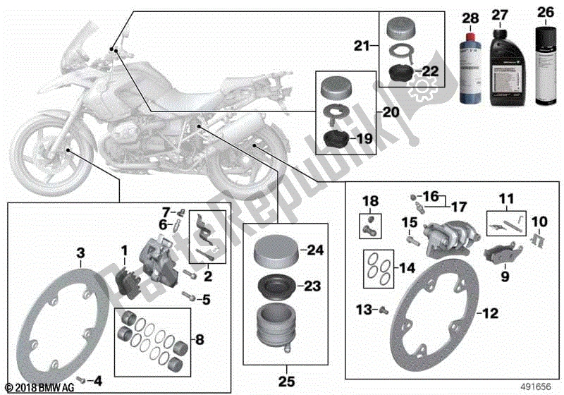 Toutes les pièces pour le Service De Freinage du BMW HP2 Megamoto K 25 H 20 2007 - 2008