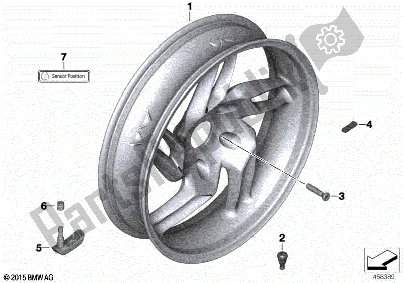 Toutes les pièces pour le Jante En Fonte, Arrière du BMW HP2 Megamoto K 25 H 20 2007 - 2008