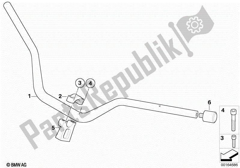 Toutes les pièces pour le Guidon / Montage du BMW HP2 Megamoto K 25 H 20 2007 - 2008