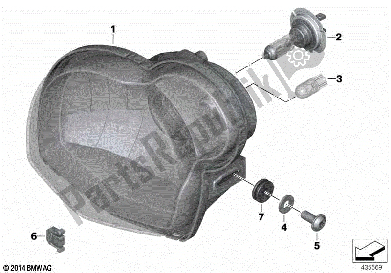 Todas las partes para Faro de BMW HP2 Megamoto K 25 H 20 2007 - 2008